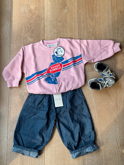 Pleated Denim Pants