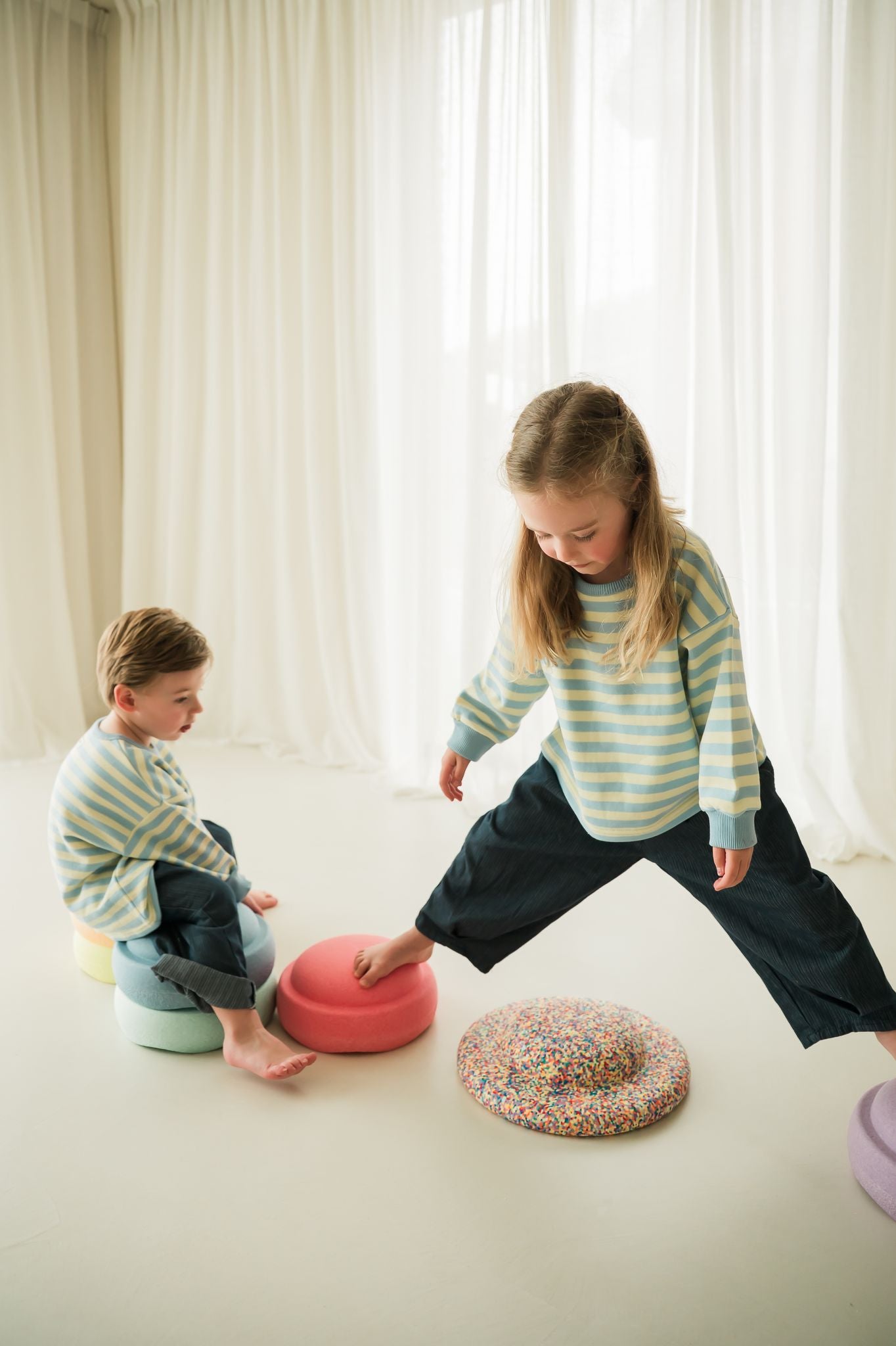 Yellow Pastel Stripe Sweatshirt