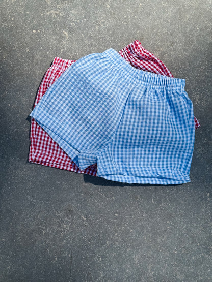 Vichy Shorts - Sky Blue