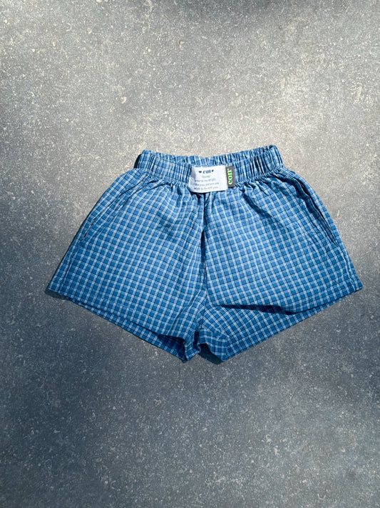 Con Blue Check Shorts