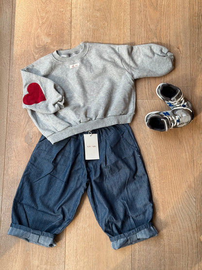 Pleated Denim Pants
