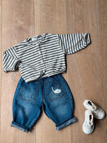 Stripe Grey Cardigan