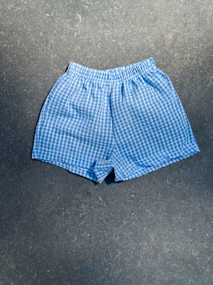 Vichy Shorts - Sky Blue