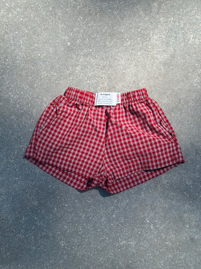 Con Red Check Shorts