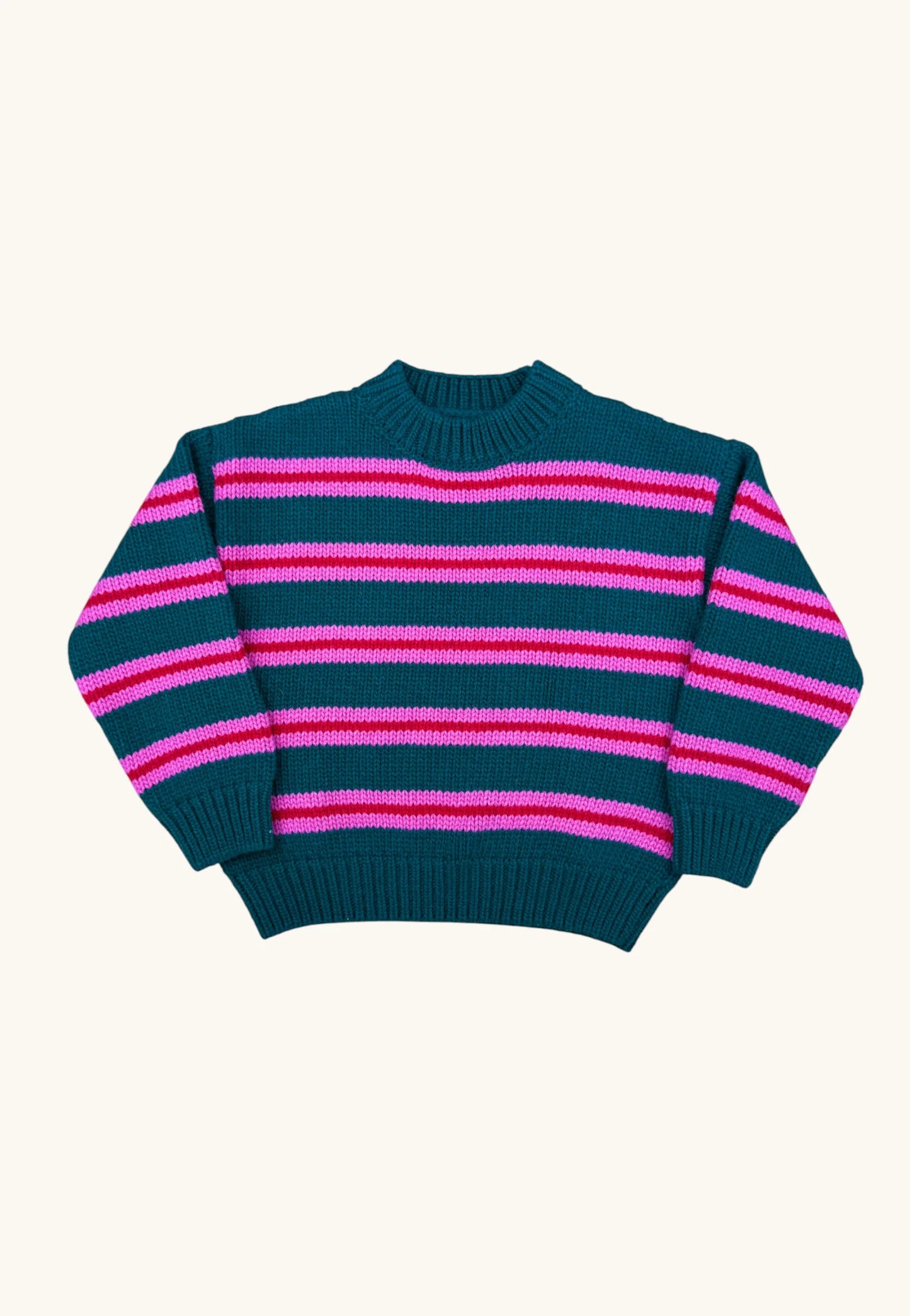 Club Tresor - Knit Heritage Sweater - Green/Pink